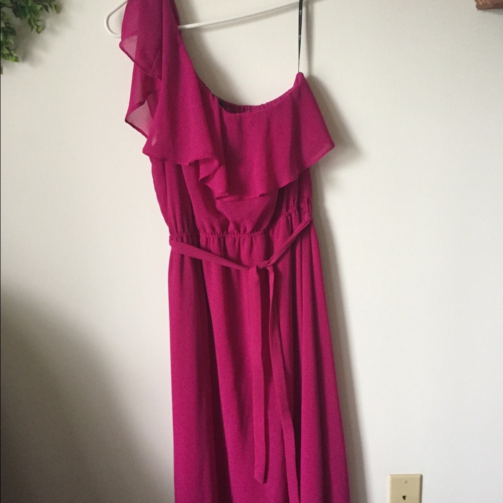 Forever 21 Fuchsia Chiffon Maxi Dress